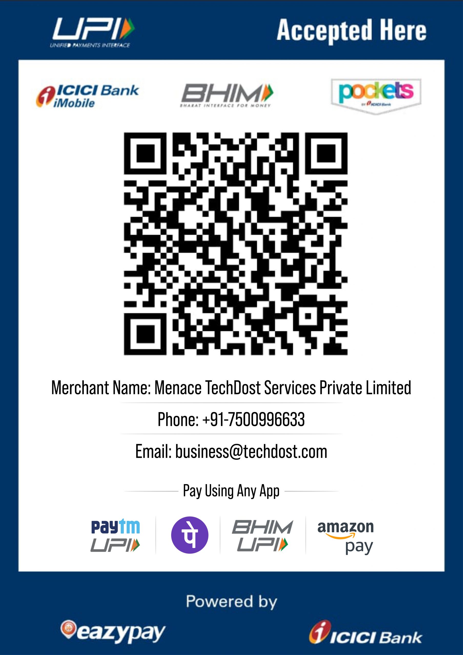 ICICI QR Code TECHDOST scaled 1 - Pay Online
