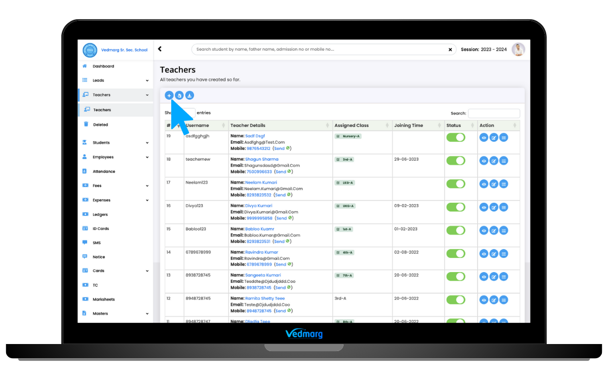 How To Add Teachers in Vedmarg School ERP - Teacher Management System