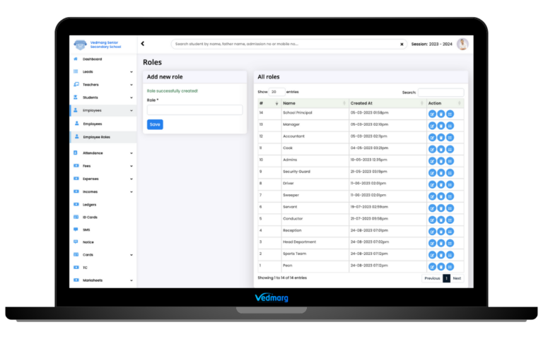 Admin Login Management - School Management System